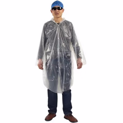 Jas Hujan Plastik Sekali Pakai Poncho Disposable Raincoat - Y903 - Transparent