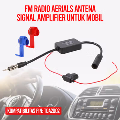 Podofo FM Radio Aerials Antena Signal Amplifier untuk Mobil - ANT-208 - Black