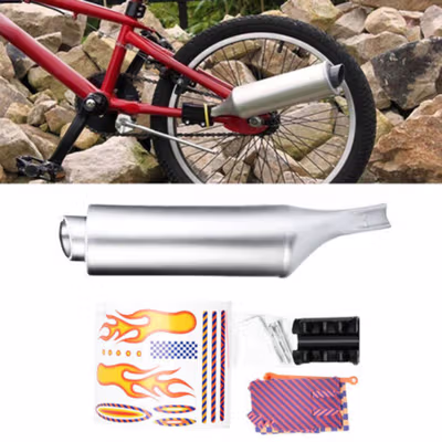 Turbospoke Knalpot Racing Sepeda Bicycle Pipe Exhaust Motocross - Silver