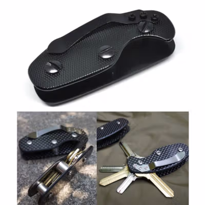 Key Holder Clip Aluminium Multifunctional EDC Tool - ZH111 - Black