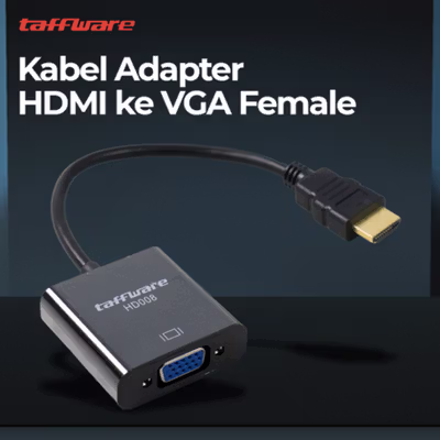 Taffware Kabel Adaptor HDMI ke VGA Female 1080p - HD008 - Black
