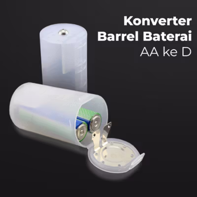 Konverter Barrel Baterai AA ke D - SBC-010 - Transparent