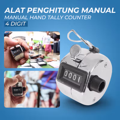 Alat Penghitung Manual Hand Tally Counter 4 Digit - TD99 - Silver