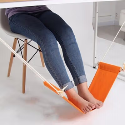 HOUSEEN Mini Hammock Foot Rest Pijakan Kaki Meja - Orange
