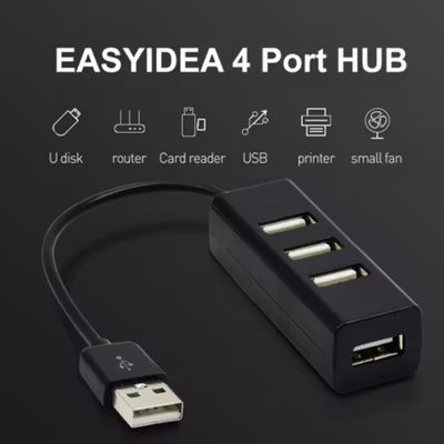 EASYIDEA Portable USB Hub 4 Port - HB3004 - Black