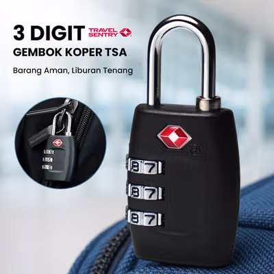 Yi Feng Lock Gembok Koper TSA Kode Angka 3 Digit - TSA-335 - Black