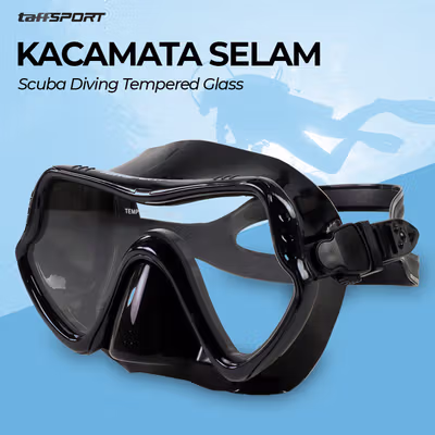 TaffSPORT ZACRO Kacamata Selam Scuba Diving Tempered Glass - 502 - Black