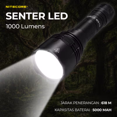 NITECORE Senter LED Cree XP-L HI V3 1000 Lumens - New P30 - Black