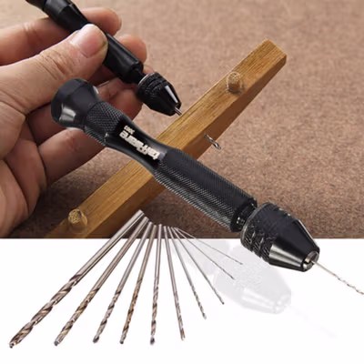 Taffware Bor Tangan Manual HSS Twist Drills dengan 10 Mata Bor - 3003 - Black