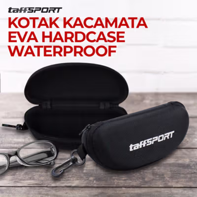TaffSPORT Kotak Kacamata EVA Hardcase Waterproof - Black