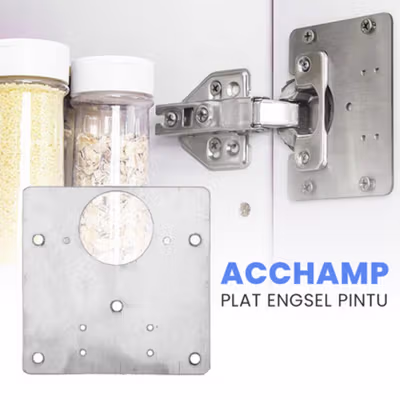 ACCHAMP Plat Engsel Pintu Repair Cabinet Furniture Drawer Door - CD302 - Silver