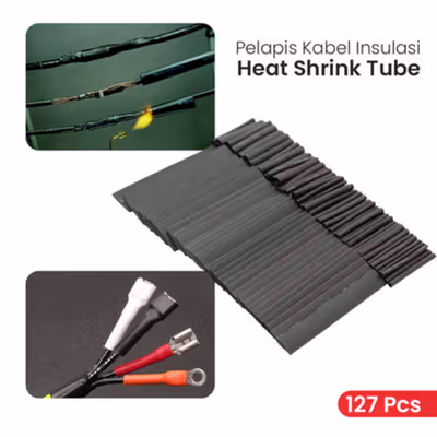 Taffware Selongsong Pelapis Kabel Insulasi Heat Shrink Tube 127 PCS - RSG-AHZ - Black