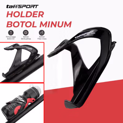 TaffSPORT Holder Botol Minum Sepeda Adjustable Bike Bottle Cage - 16006 - Black