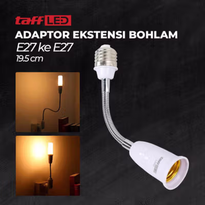 TaffLED Adaptor Ekstensi Fitting Lampu LED E27 ke E27 19.5cm 1 PCS - HF-400 - No Color