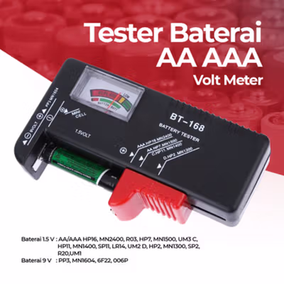 OLOEY Tester Baterai AA AAA Volt Meter - BT-168 - Black