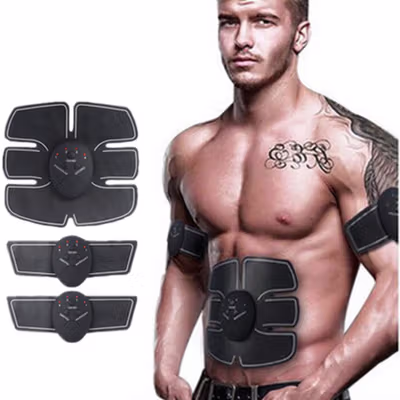Alat Stimulator Terapi EMS Otot Six Pack ABS Abdominal Muscle - 068R2 - Black