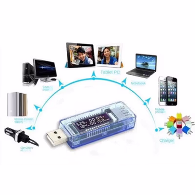 KEWEISI USB Detektor Pengukur Tegangan Voltase dan Baterai Tester - KWS-V20 - Blue