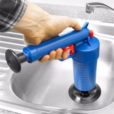 Auger Pompa Sedot Saluran WC Ledeng High Pressure Air Drain Plunger - JJ63010 - Blue