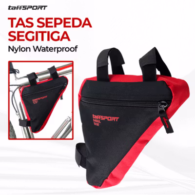 TaffSPORT Tas Sepeda Frame Segitiga Bike Bag Waterproof Nylon - YA187 - Black/Red