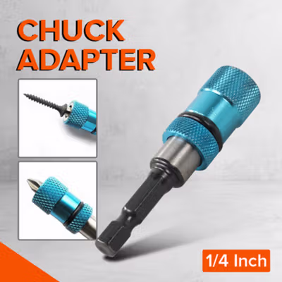 Chuck Adapter Extender Obeng Hexagon Magnetik Shank 1/4 Inch - Blue
