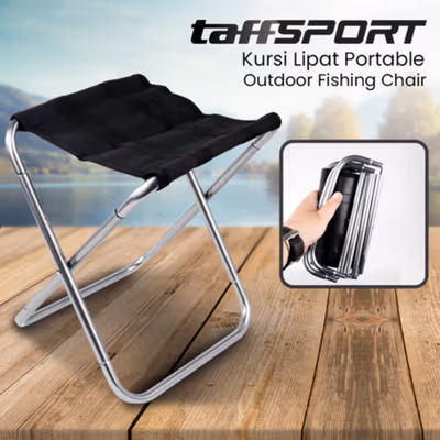 TaffSPORT Kursi Lipat Portable Memancing Outdoor Fishing Chair - YYY002 - Silver
