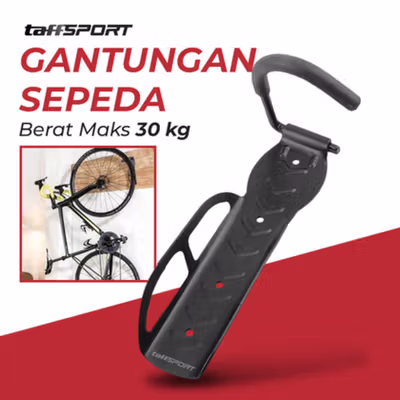 TaffSPORT Gantungan Dinding Sepeda Veritcal Hook Soft Foam Pads 30kg - BR500 - Black