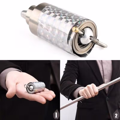 Tongkat Sulap Appearing Metal Cane Magic Trick 110cm - Mstk-002 - Silver