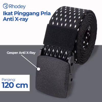 Rhodey Ikat Pinggang Pria Anti X-Ray Plastik Non Metal - CBFJ0055 - Black