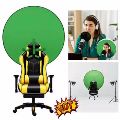 TaffSTUDIO Backdrop Background Green Screen Kursi Gaming - G1 - Green