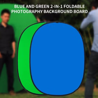 FORNORM Latar Foto 2in1 Photo Studio Backdrop 100x150cm - FR001 - Green/Blue