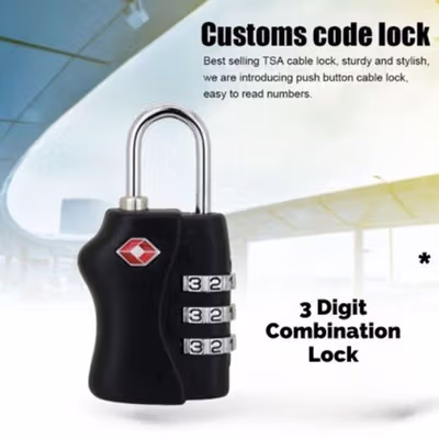 CJSJ Gembok Koper Angka 3 Digit Suitcase Password TSA Lock - TSA-338 - Black