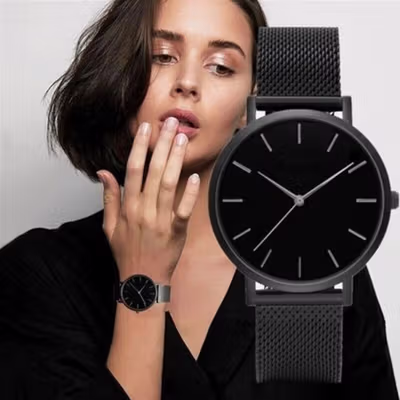 Relogio Jam Tangan Kasual Pria Milanese Analog Stainless Steel - 3294 - Black