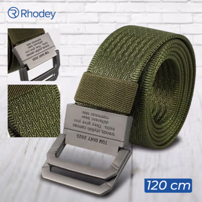 Rhodey Craftman Tali Ikat Pinggang Pria Canvas Buckle Belt - B1030 - Green