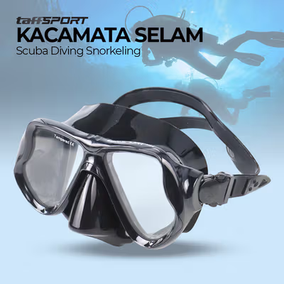 TaffSPORT Kacamata Selam Scuba Diving Snorkeling - M22 - Black