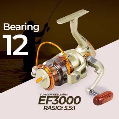 YUMOSHI REELSKING Reel Pancing Spinning Fishing Reel 5.5:1 3000 - EF3000 - Silver
