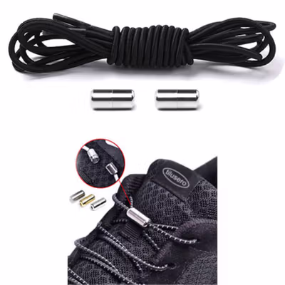 Tilusero Tali Sepatu Lazy Lace No Tie Shoelaces 1 Pair - F053 - Black