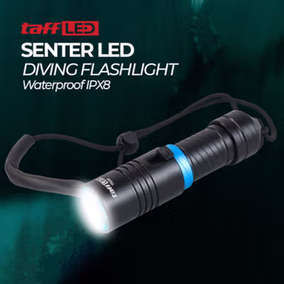 TaffLED Senter Selam Diving L2 Waterproof 30M IPX8 3800 Lumens - TR298 - Black
