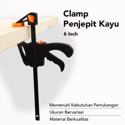 Taffware Clamp Penjepit Kayu Mini Ratcheting Bar 6 Inch - T22106 - Black