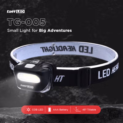 TaffLED Senter Kepala Headlamp LED Waterproof - HE25 - Black