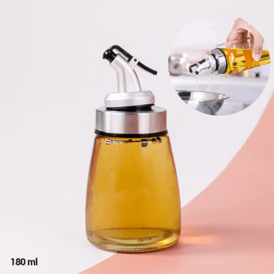 Aihogard Botol Minyak Saos Serbaguna Kaca 180 ml - CW192 - Silver