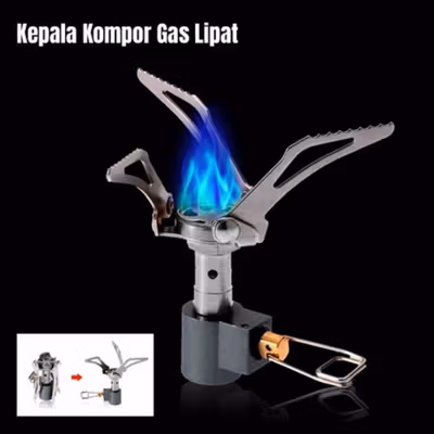 HEWOLF Kompor Gas Portable Mini Lipat Outdoor Ultralight Camping Stove - G45 - Silver