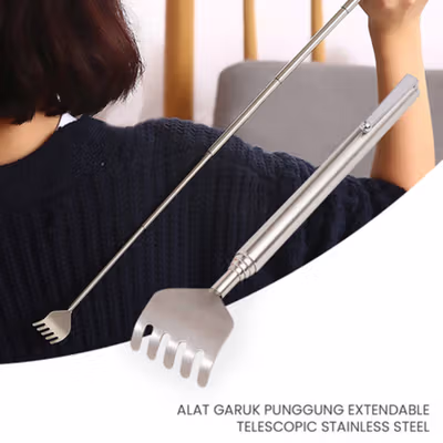 Alat Garuk Punggung Extendable Telescopic Stainless Steel - LJ-158 - Silver