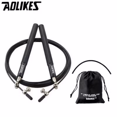 AOLIKES Tali Skipping Jump Rope Steel Wire Bearing - 3202 - Black