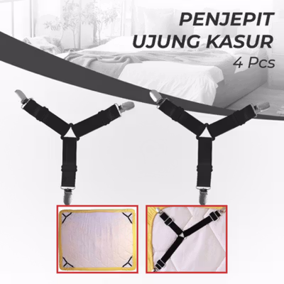 GCDHome Penjepit Ujung Sprei Kasur Bed Sheet Clip Holder 4 PCS - FS-1809 - Black