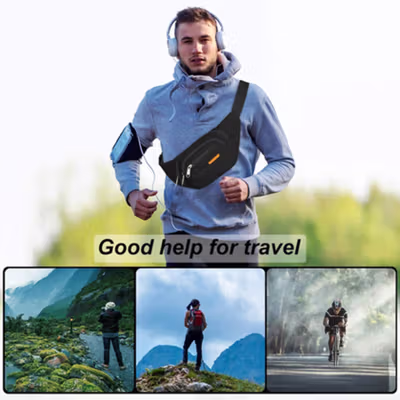 HENGREDA Tas Pinggang Olahraga Lari Pria dan Wanita Running Waist Bag - TM572 - Black