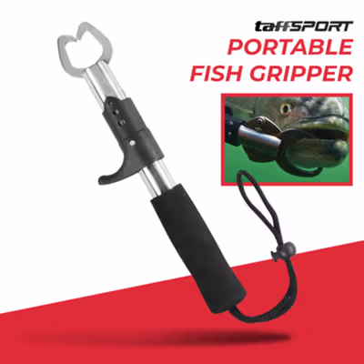 TaffSPORT Portable Stainless Steel Fishing Gripper Tool Equipment - YS05 - Black