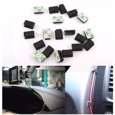 Klip Kabel Tempel Cable Clip Management Adhesive Wire Organizer 30 PCS - LP124 - Black
