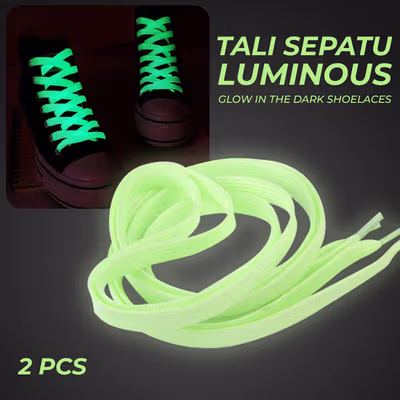 Leyou Tali Sepatu Luminous Shoelaces Glow in The Dark 2 PCS - DWA44 - Green