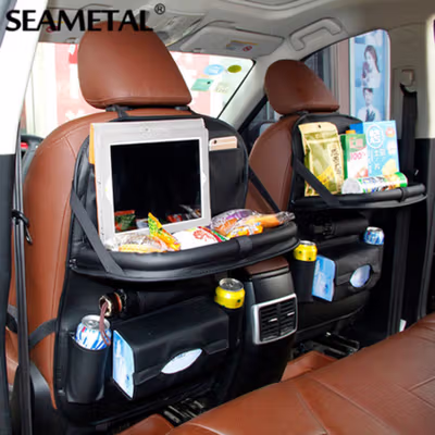 SEAMETAL Tas Gantung Kursi Belakang Mobil Backseat Organizer with Meja - C37275 - Black