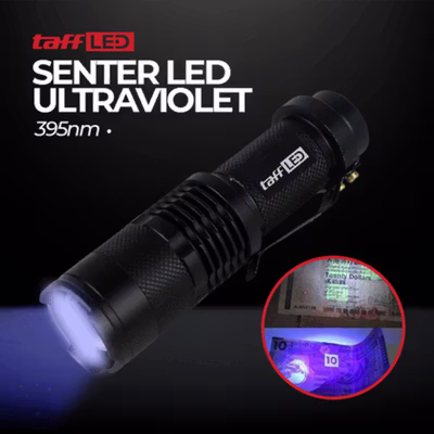 TaffLED Pocketman Senter UV Mini Flashlight 395nm - P1-UV - Black